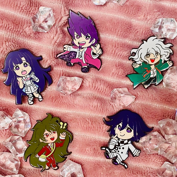 Danganronpa chibi enamel pins