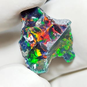 Natural Black Smoked Opal Rough, Ethiopian Fire Opal Raw, Cuts Grades Rough, Opal Rough For Jewelry Making, Size:-15.50 x13 x5.50 Mm 4.40 CT