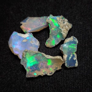 AAA+ Grade Natural Ethiopian Opal Rough Lot, Welo Fire Opal Raw Opal  Size:- 17 To 21 MM Dry Opal Gemstone Raw Best For Jewelry. 26.50 CT
