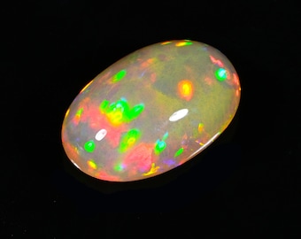 7.40 CT, Multi Feueropal, Vintage Opalstein, AAA-äthiopischer Opalstein, Opal Oval Cabochon Größe - 17.70X11.50X7.40 mm, Opal für Schmuck.