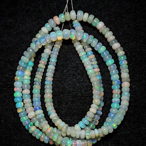AAA+ Ethiopian Opal Beads: Natural Rondelle Gemstone Strand (5-7mm)