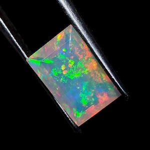 AAA Ethiopian Fire Opal: Faceted Rectangle Pendant, 1.45 CT