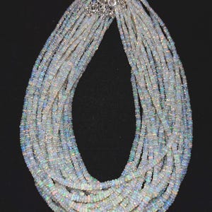 AAA+ Opal Necklace' Natural Ethiopian Fire Opal Necklace' Loose Opal Necklace' Welo Opal Necklace, 925 Sterling Silver, Gift For Her