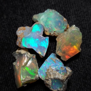 AAA+ Grade Natural Ethiopian Opal Rough Lot, Welo Fire Opal Raw Opal  Size:- 14 To 18 MM Dry Opal Gemstone Raw Best For Jewelry. 26.50 CT
