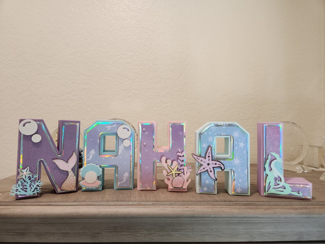 Mermaid Birthday 3D Letters: Under the Sea Party Decor - Etsy