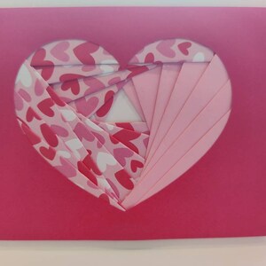 Valentine&#39;s Day, Anniversary Card, Blank Greeting Card, Iris Fold Card, Unique, Handmade