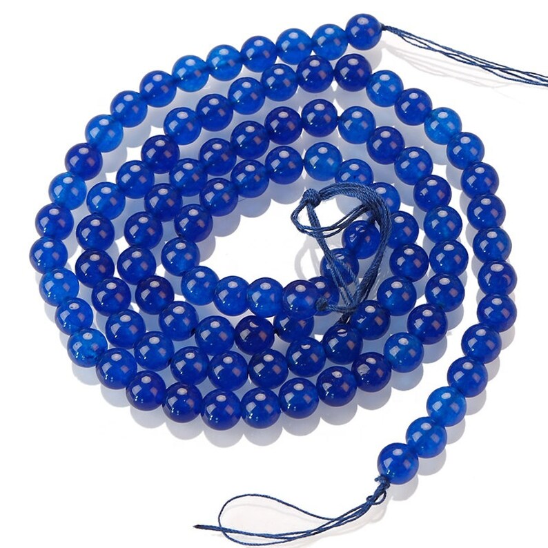 Natural Round Deep Blue Jade Beads Loose Jade Beads Gemstone Etsy