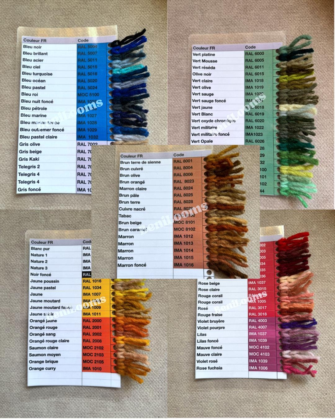 Lot d'échantillons tapis en laine à franges – Le Petit Florilège