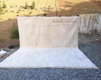 Premium Quality Moroccan Rug | White Beni Ourain Tapis Berbere | 100% Natural Fibers Berber Teppich