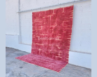 Handmade Moroccan Wool Rug – Custom Pink Area Rug, Modern Geometric Carpet, Made to Order