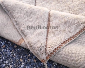 Berber Teppich - Wollteppich - Minimalistischer Teppich - Beni Ourain Teppich - Handgemachter Teppich - Marokkanischer Teppich
