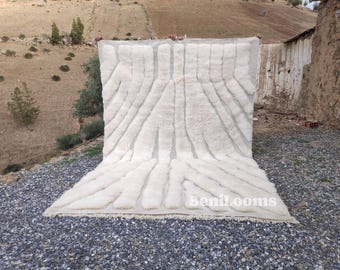 White Moroccan rug, Custom Mrirt rug, Beniouarain rug, Wool rug, Berber rug, Living room rug, Made to order rug, Handmade rug, Area rug