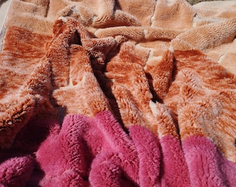 Authentic Moroccan Beni Ourain Rug: Pink & Peach Contemporary Design, Handmade Berber Carpet