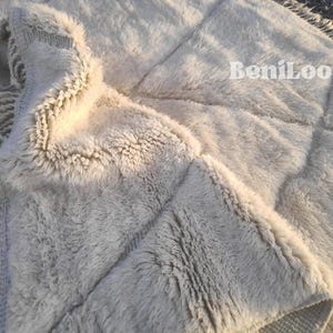 Custom Moroccan Rug | Handmade Beni Mrirt Wool Rug | Cream Area Rug 9x12 | Beniourain Style 8x10