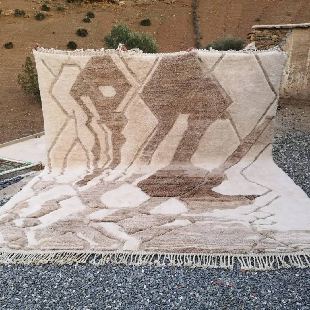 11x13 Ft Moroccan Rug, Mrirt Rug, Modern Rug, Cream Rug, Beniouarain