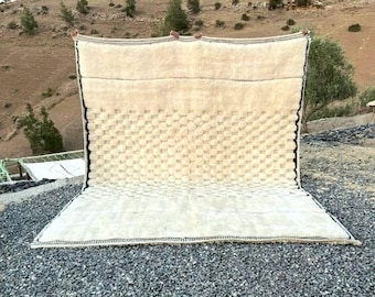 Moroccan wool rug Handwoven | checkered berber rug | custom handmade luxury area rug | mrirt style