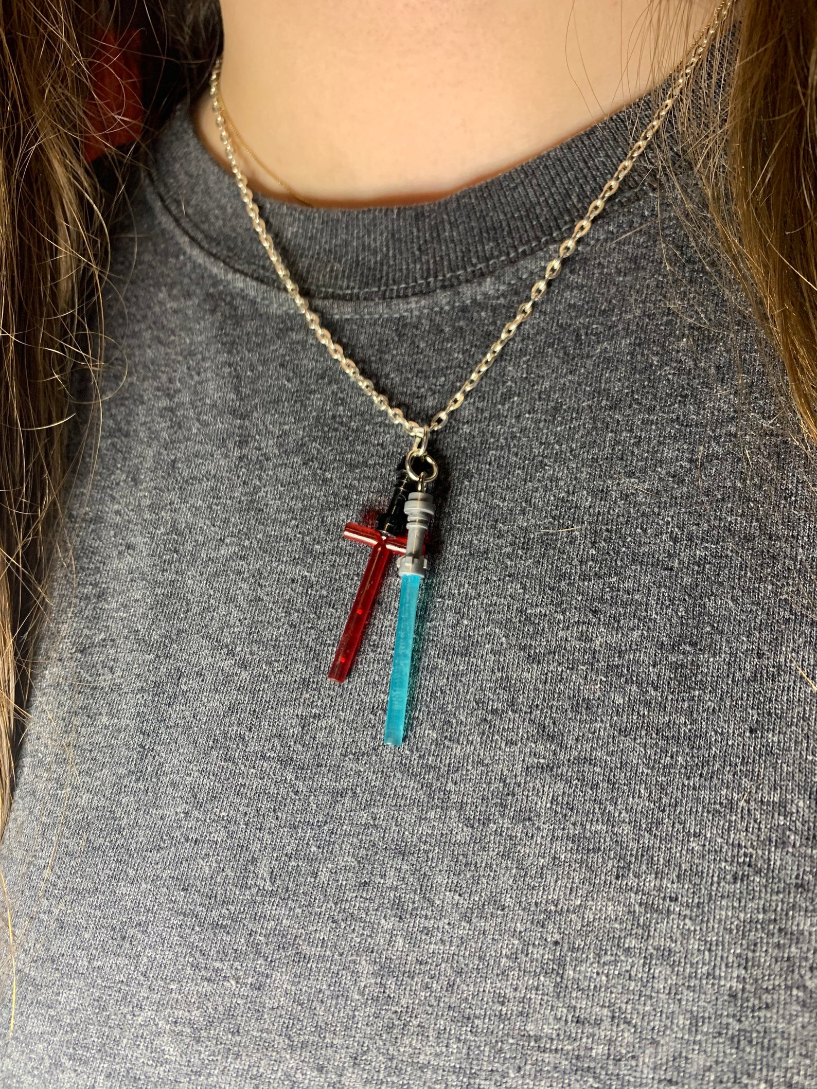 Kylo Ren Rey Reylo Lightsaber necklace Etsy