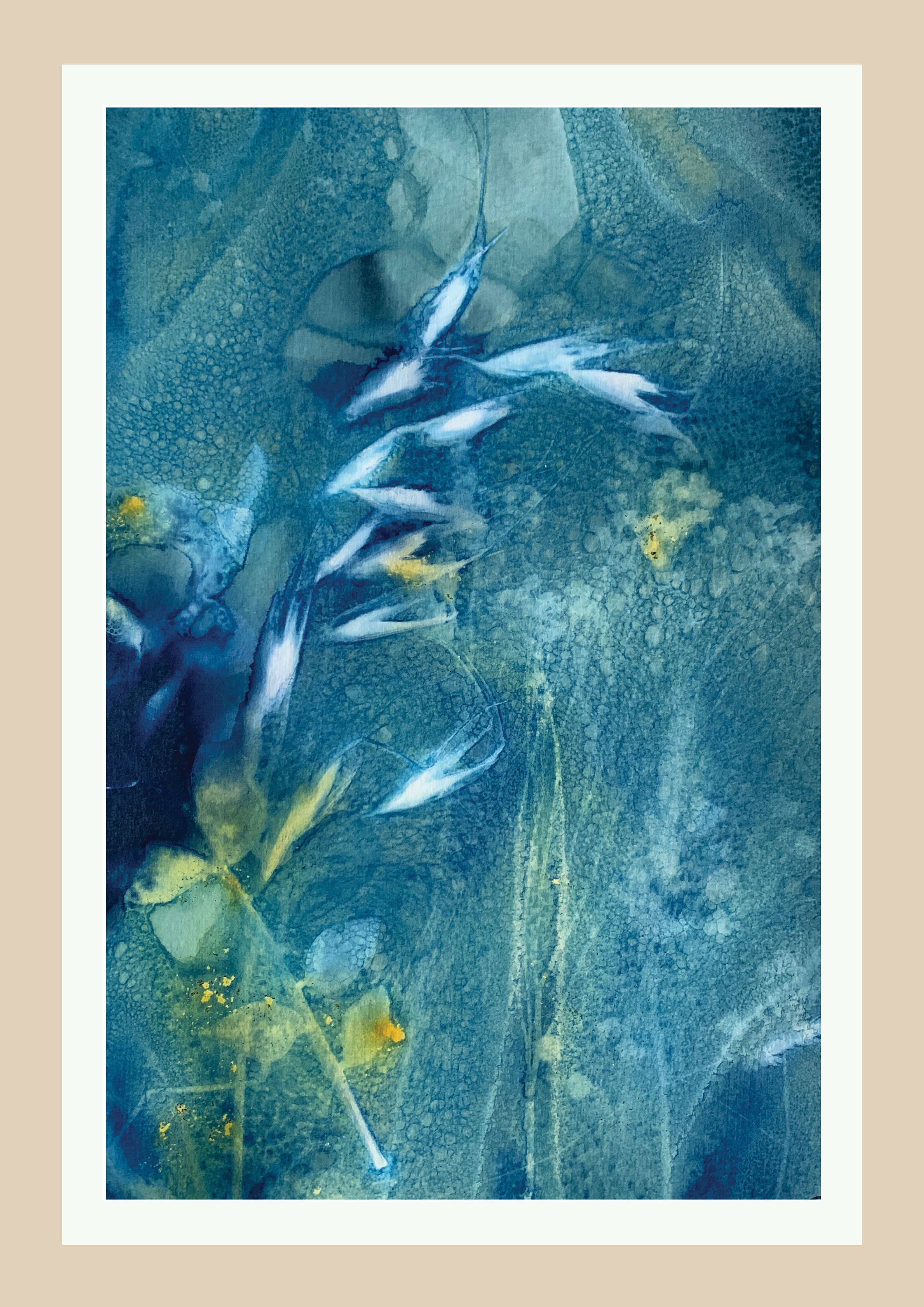 Print Art Cyanotype Painting Watercolor Nature Abstract - Etsy