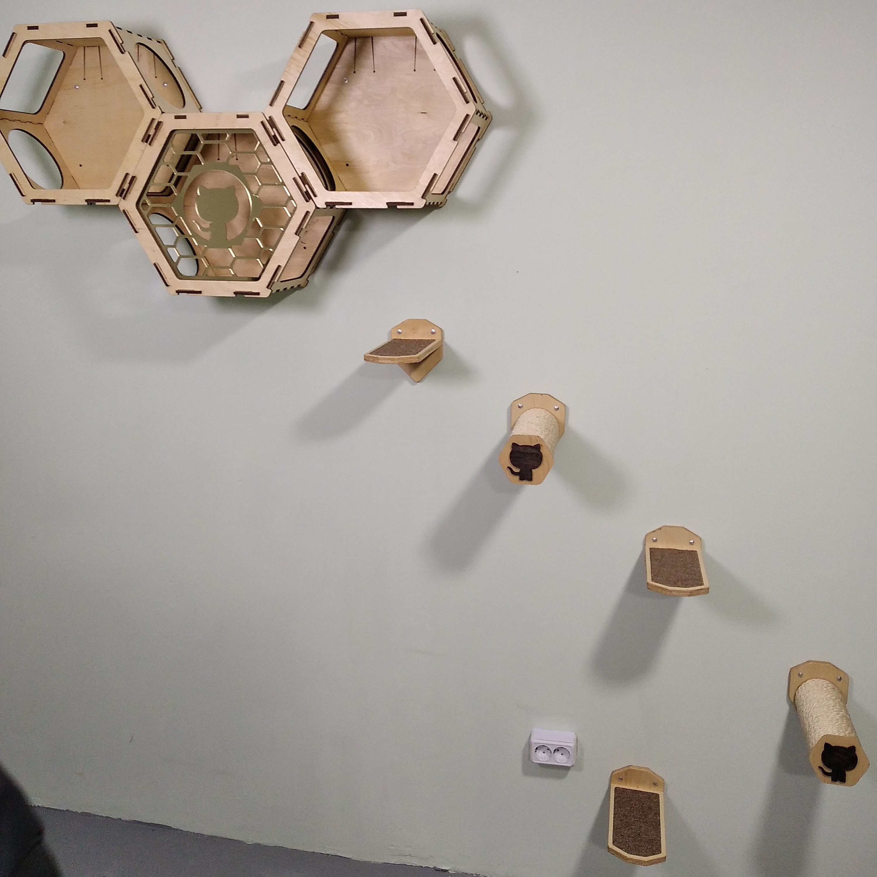 Hexagon C TreeHexagon Cat Shelf Cat Shelves Hexagon Cat Etsy