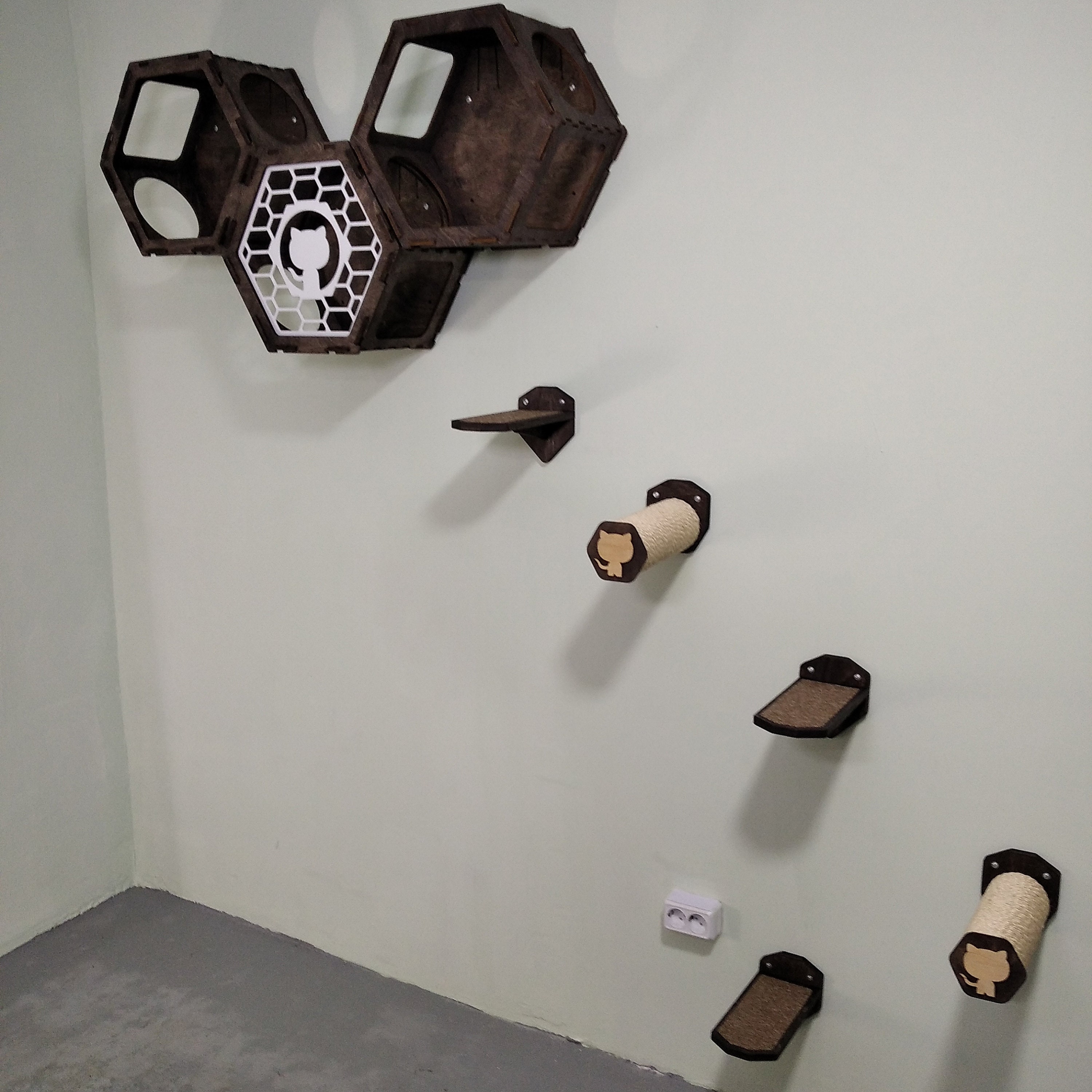 Hexagon C TreeHexagon Cat Shelf Cat Shelves Hexagon Cat Etsy