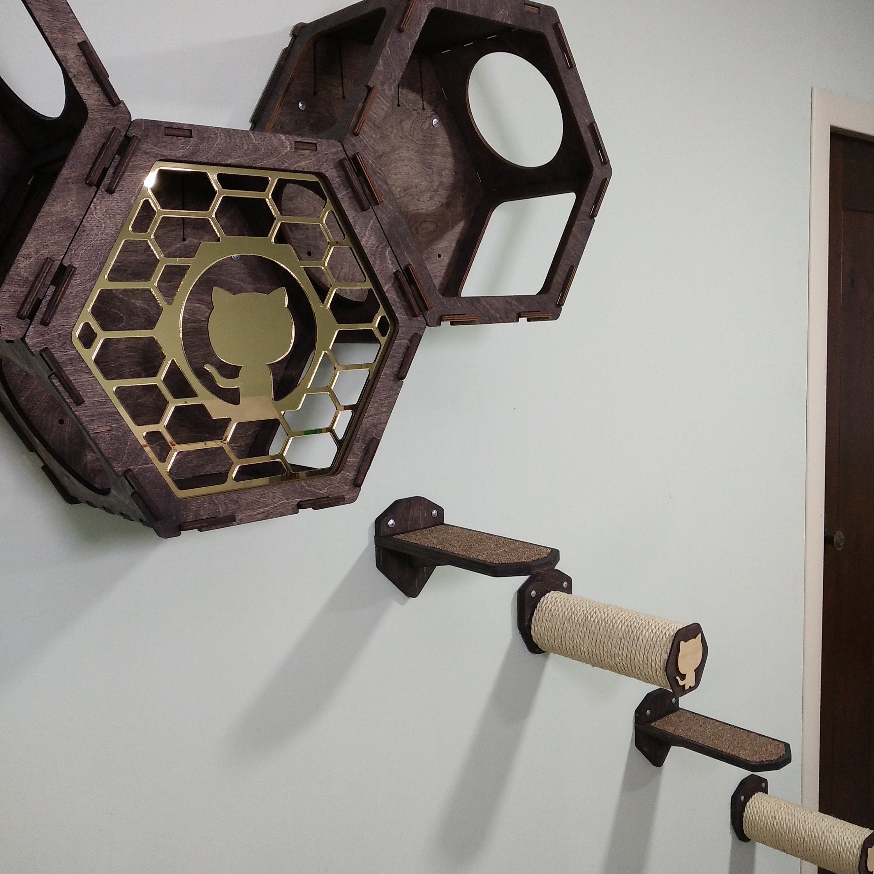 Hexagon C TreeHexagon Cat Shelf Cat Shelves Hexagon Cat Etsy