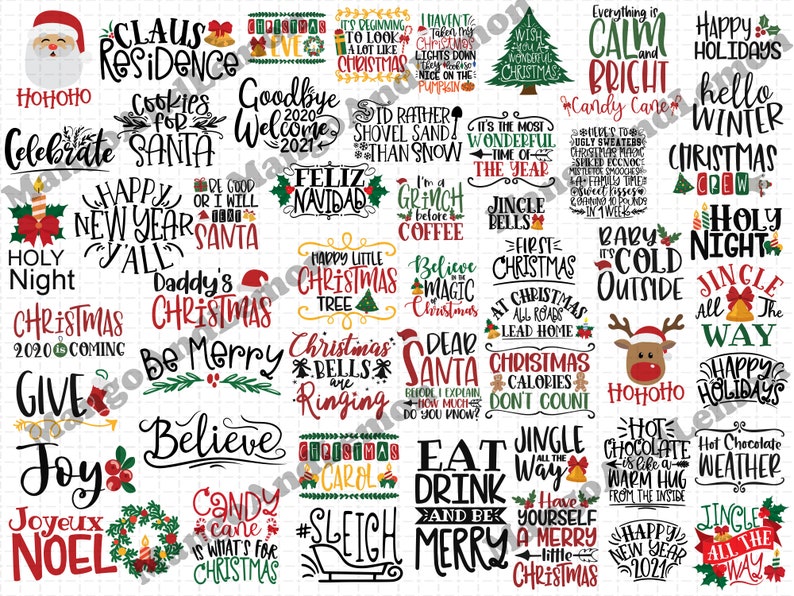 Bundle 145 Christmas Png SVG Winter Svg Santa SVG Holiday ...