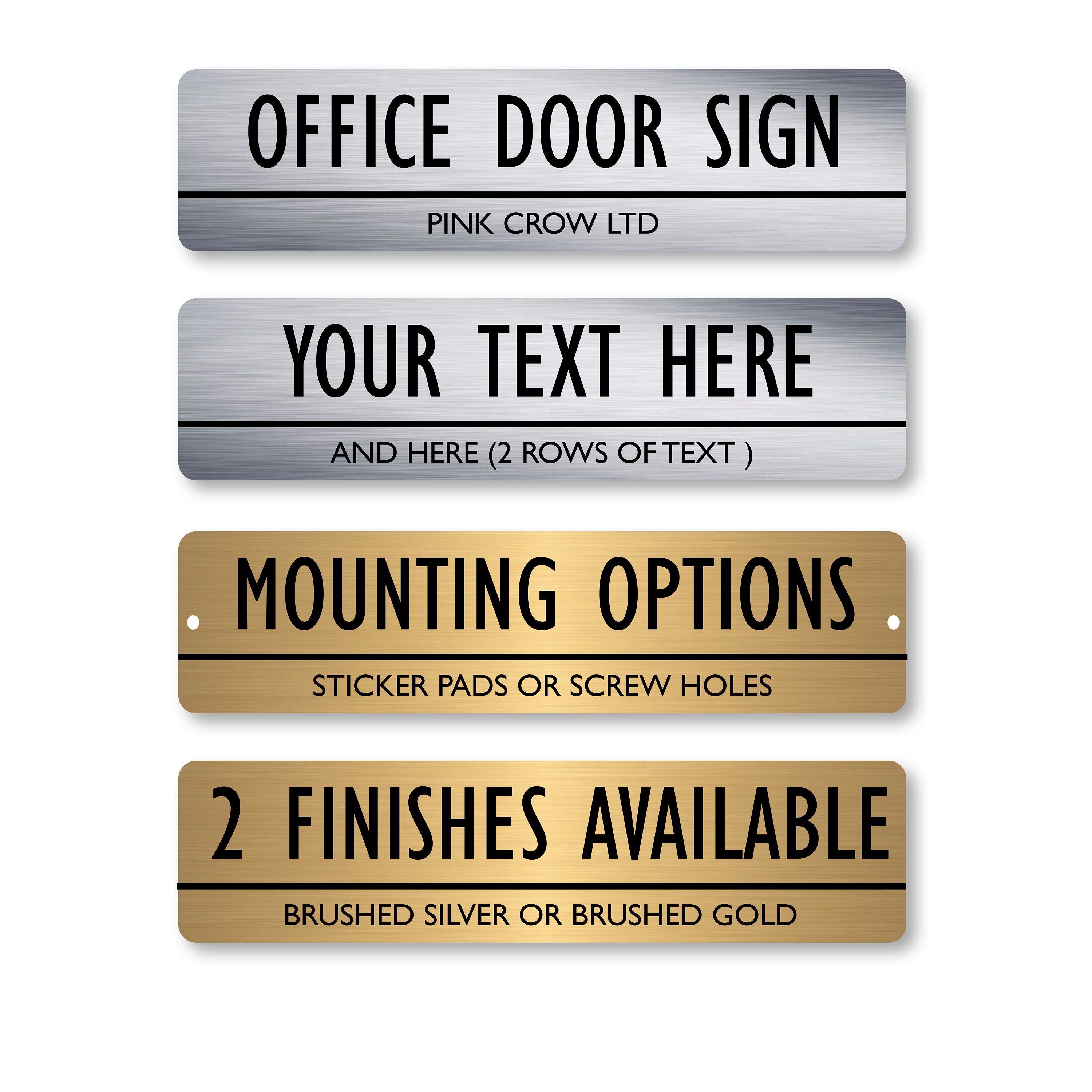 ExcelMark Custom Name Plate – Personalized Acrylic Sign For Door, Office, Wall, 2x8 Inches, Black (1 Line Text)