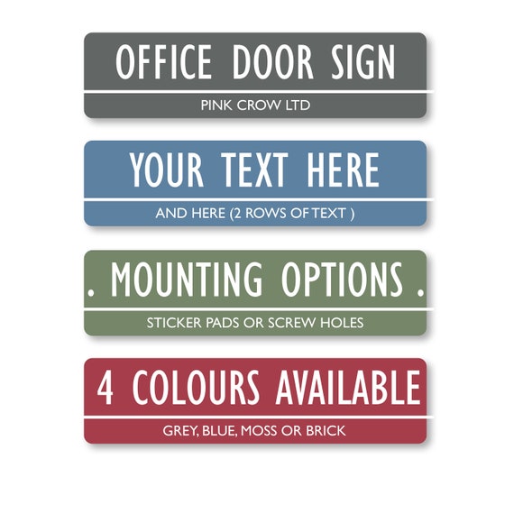 thumbnail image 2 of Personalised Metal Door Sign – Custom Text – Any Name/Office/Business – 200mm 2 of 5