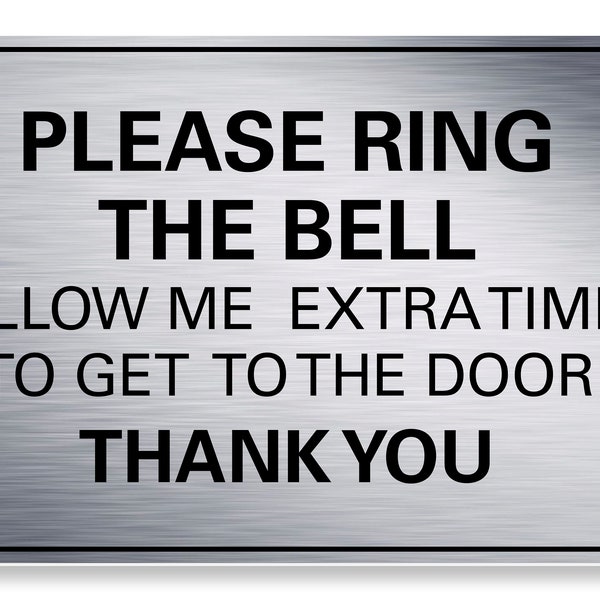 METAL SIGN Please ring the bell time Metal Waterproof Silver