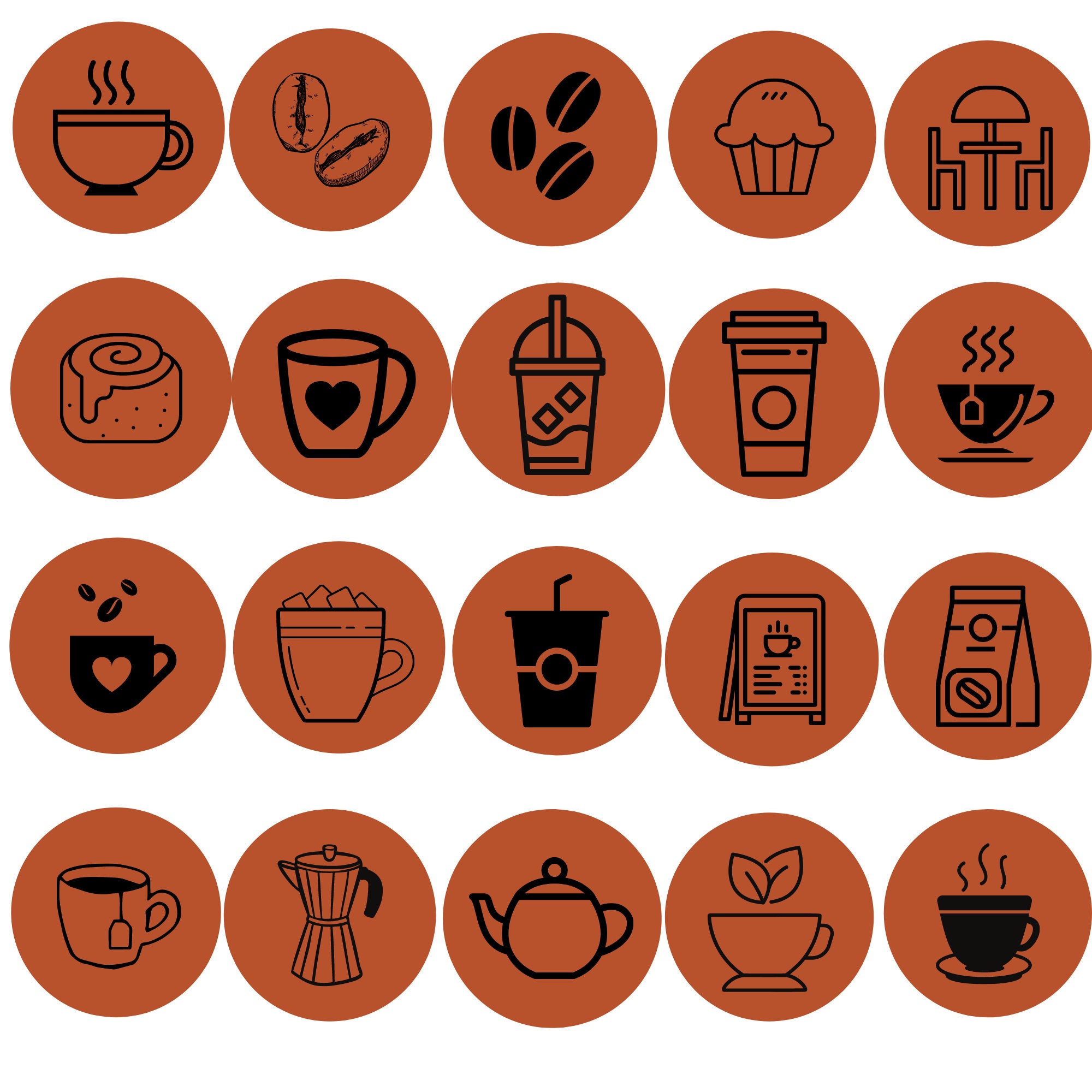 20 Brown Coffee Shop Instagram Highlight Covers Instagram Etsy