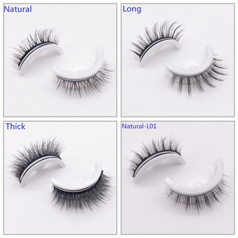 Reusable Selfadhesive Eyelashes Natural Multiple Reversible Gluefree