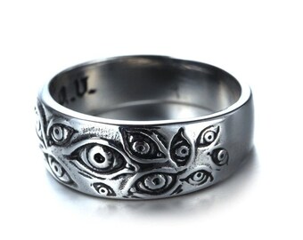 MAFYU S925 Sterling Silver Retro Personality Punk Rock Style Mens Carved Orc Ring Gift to Dear MAFYU S925 Sterling Silver Retro Personality Punk Rock Style Mens Carved Orc Ring Gift to Dear