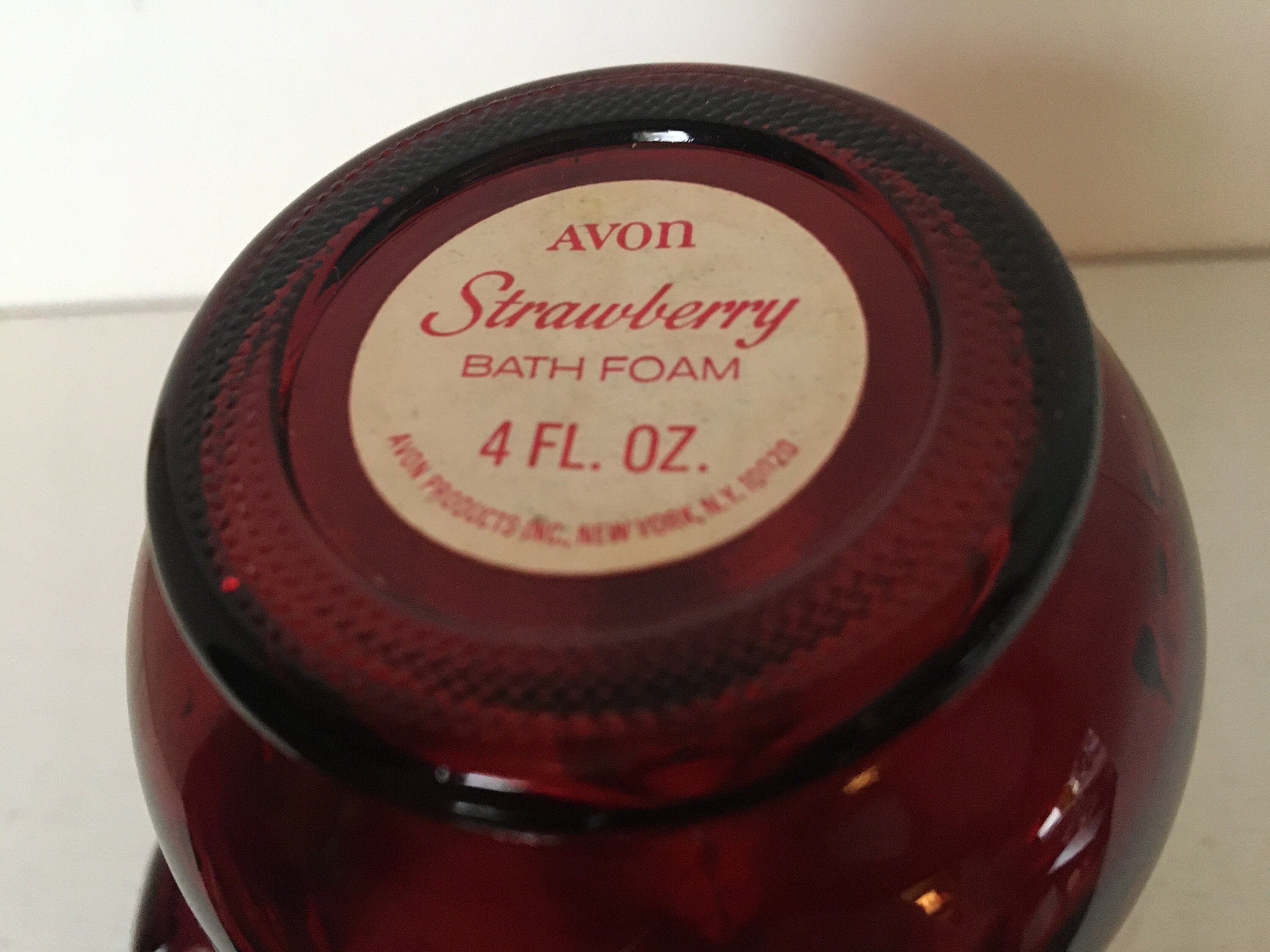 Vintage Avon Strawberry Bath Foam Jar Decanter Etsy