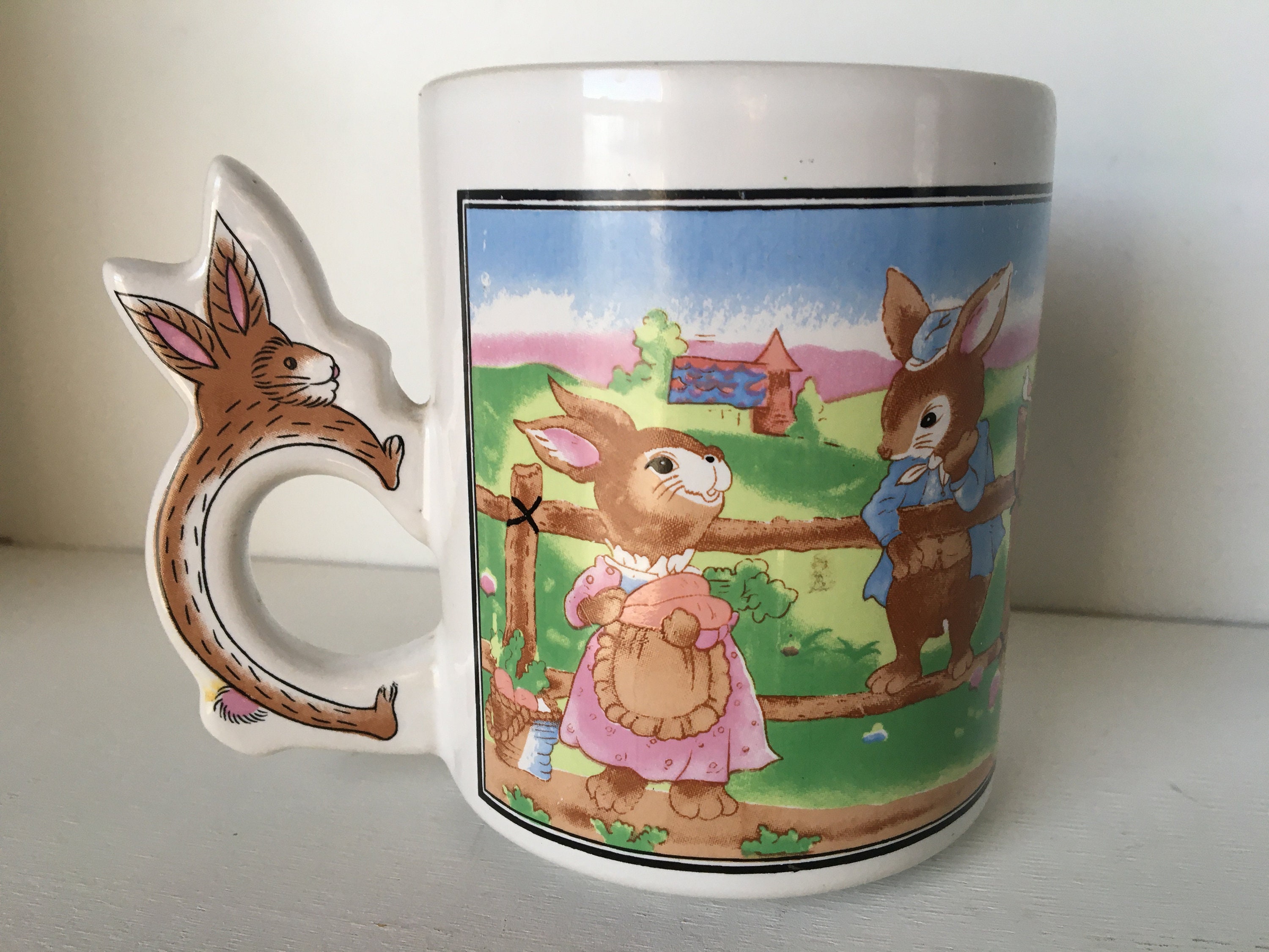 Vintage Bunny Rabbit Mug Cup McCrory Etsy