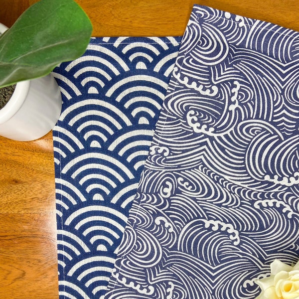 Linen Placemat (Set of 2 or Set of 4)- Japanese style table mat, reversible, modern, multiple colors