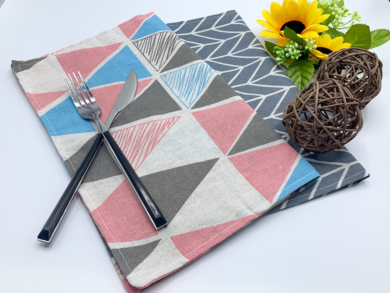 Linen Placemat set of 4 Japanese Style Table Mat Modern Etsy