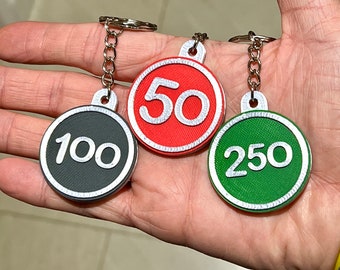 Parkrun milestone keyring, runners keyring, runner gifts, 5k run keyring, parkrun gift, quick delivery available