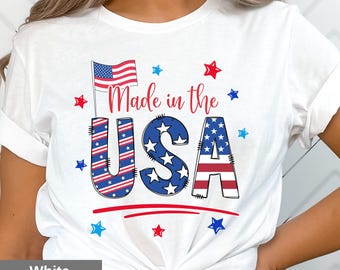 Amerikansk flagga-t-shirt: Patriotisk USA-tröja, självständighetsdagen-kläder