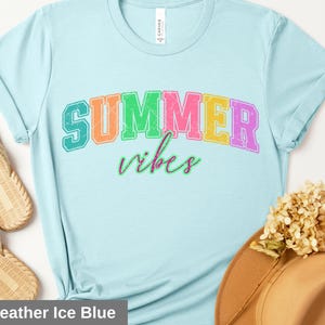 Summer Vibes T-Shirt, Retro Summer Shirt, Colorful Summer Tee, Vacation Shirt for Women, Beach Day Shirt, Cute Summer Graphic Top for Her