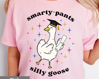 Lustiges Gans Abschluss-T-Shirt: Smarty Pants Grad Geschenk - Bella Canvas