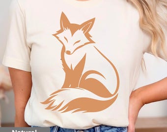 Minimalistisches Fuchs T-Shirt, niedliches Tier-Grafik-T-Shirt