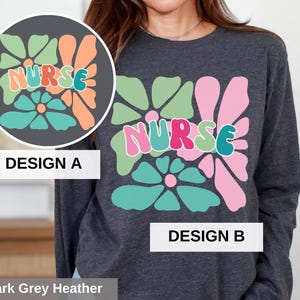 Floral Nurse Sweatshirt: Retro Boho Design, Nurse Appreciation Gift