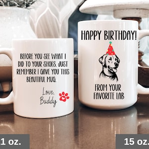 Labrador Retriever Birthday Mug, Funny Dog Owner Gift, Personalized Labrador Cup, Gift from Dog, Custom Lab Dog Mug, Gift for Lab Dog Lover