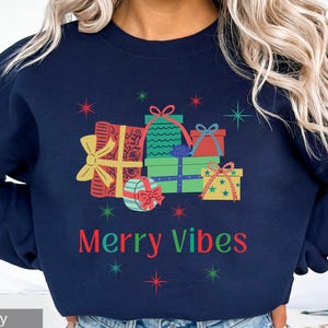 Merry Vibes Christmas Sweatshirt: Cozy Holiday Crewneck