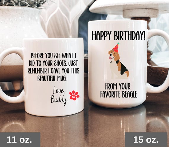 Luigi Collection Tazza di cane Beagle messaggio divertente personalizzato nome. Idea Regalo Originale Amico Donna Uomo Collega Fidanzata Bambino Razza Animali Per Compleanno Natale San Valentino
