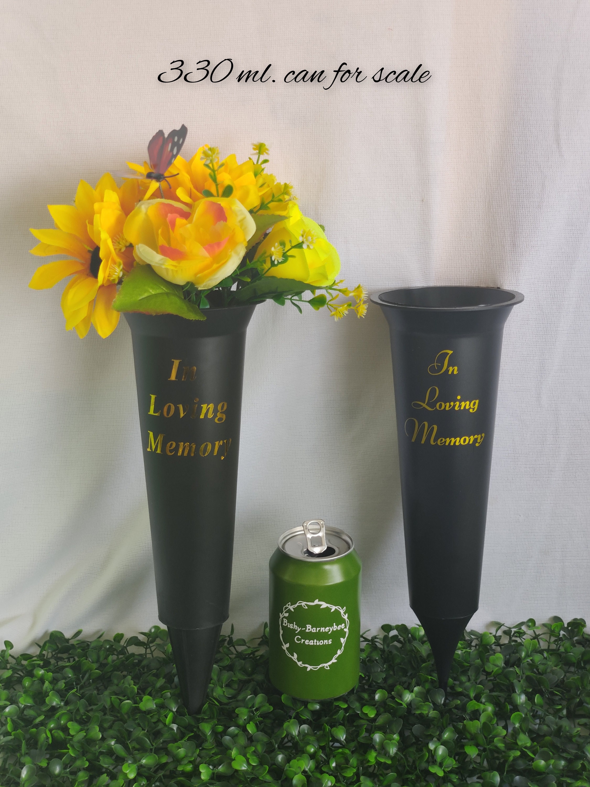 Artificial Grave Flower Vase Spike Memorial Roses Tribute Etsy UK