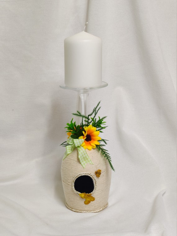 Beehive Candle Holder Wine Glass Beehive Sunflower Beehive Candle