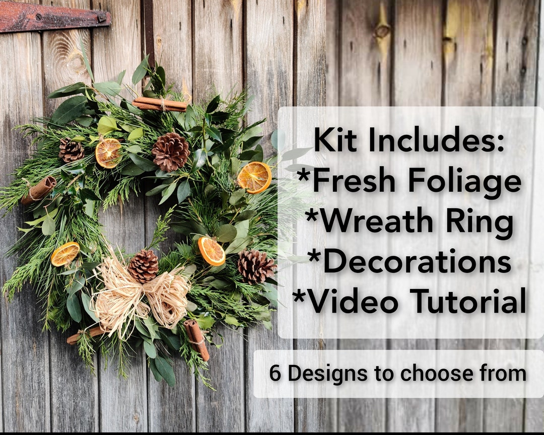 Wreath Making Kit Fresh Foliage Wreath Kit Christmas Wreath
