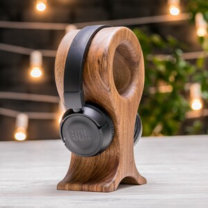 Wood Headphone Stand, Headphone Holder, Gaming Headset Stand