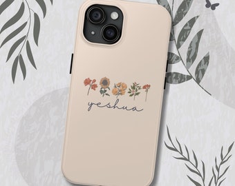 Yeshua Boho Wildflowers Faith iPhone Case Trendy Christian Phone Case Catholic iPhone Case Spiritual Phone Case Scripture Bible Case Minimal